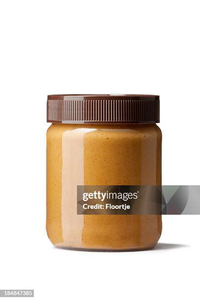 ingredients: peanut butter - jar stockfoto's en -beelden