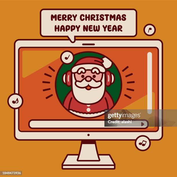 181 Computer Screen And Christmas High Res Illustrations - Getty Images