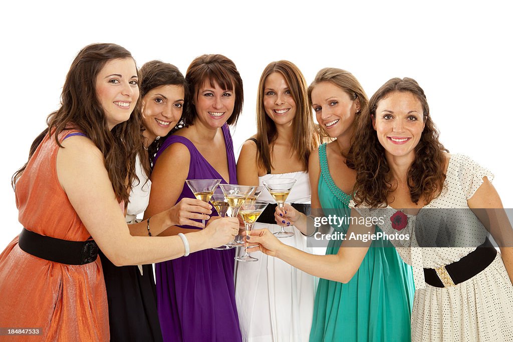 Group of women toasting