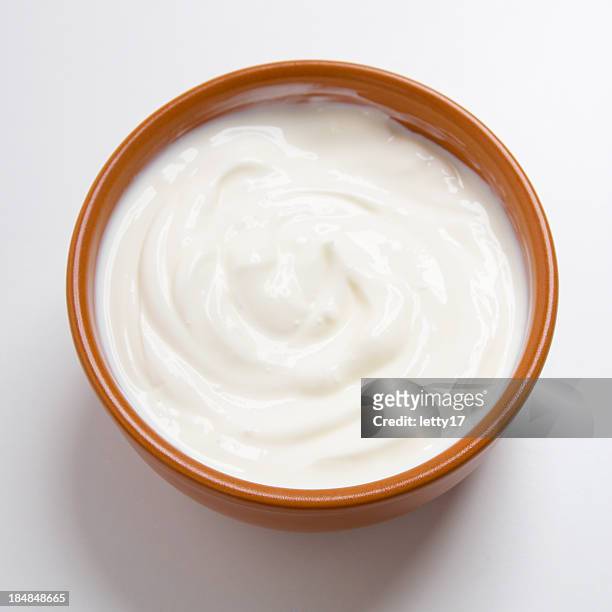 homemade yogurt - sour cream stock pictures, royalty-free photos & images