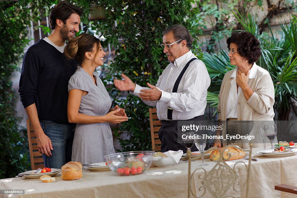 Proud Italian son introduces his fiance  parents