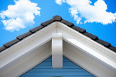 Detail of an house roof in the summer