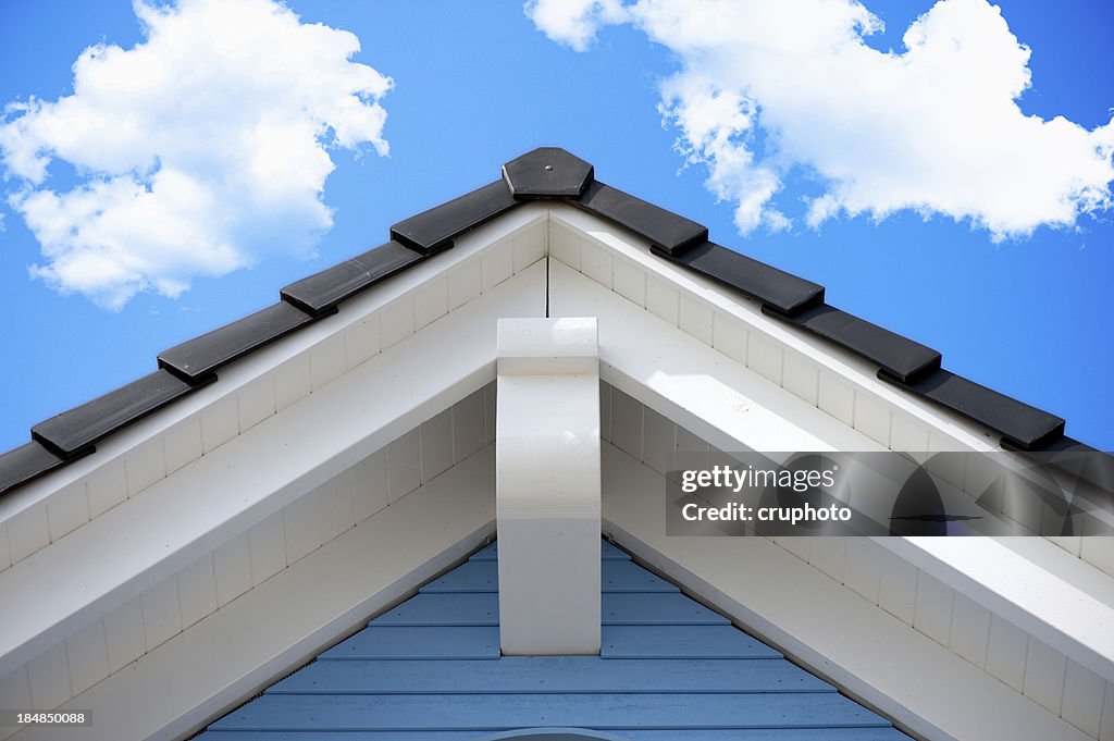 Detail of an house roof in the summer