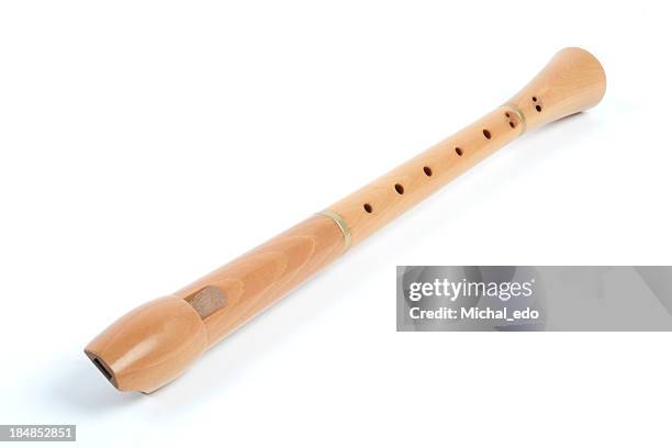 registratore di legno - flauto dolce foto e immagini stock