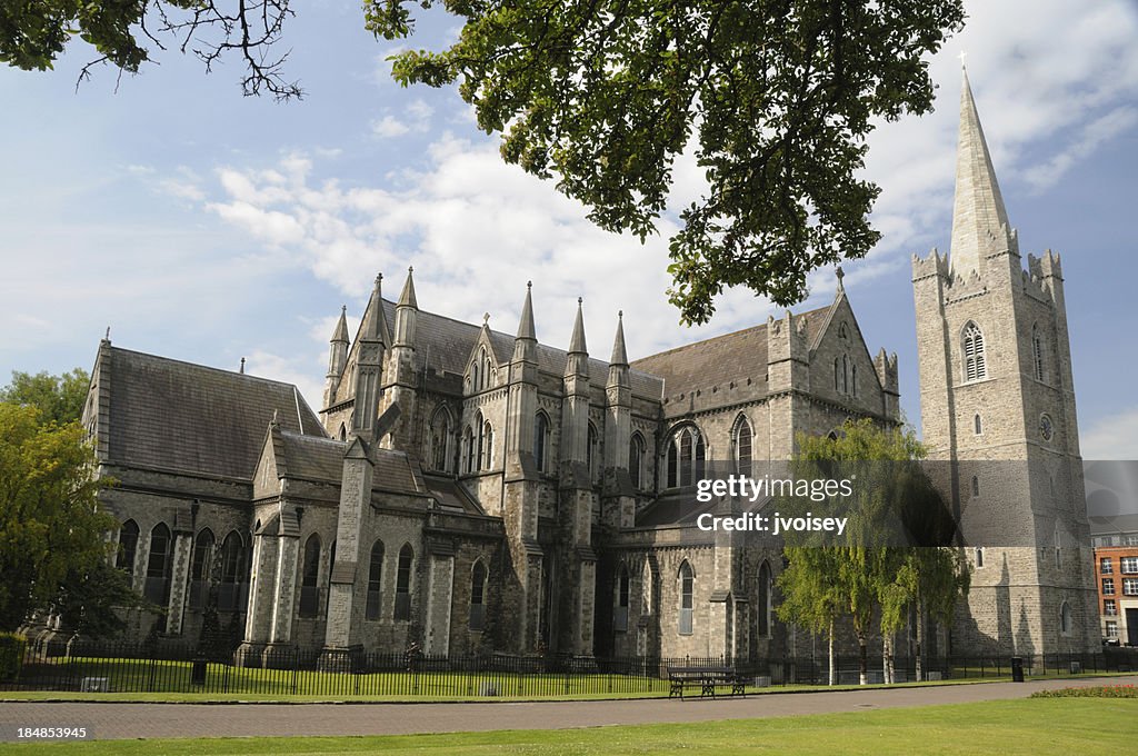 Exterior view of St. Patrick's Cathedral in Dublin, Ireland