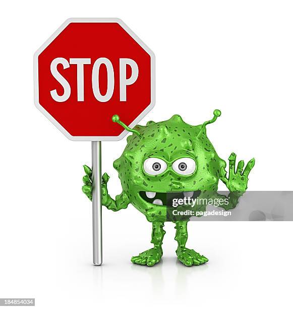 stop-erreger - stopschild stock-fotos und bilder
