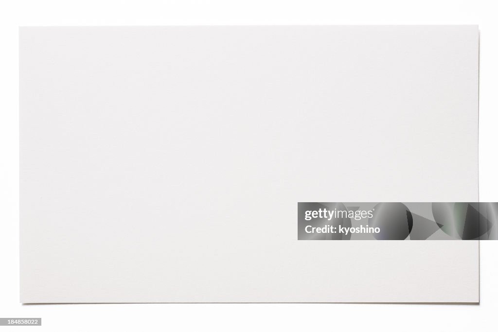 Isolado foto de cartão em branco branco sobre fundo branco