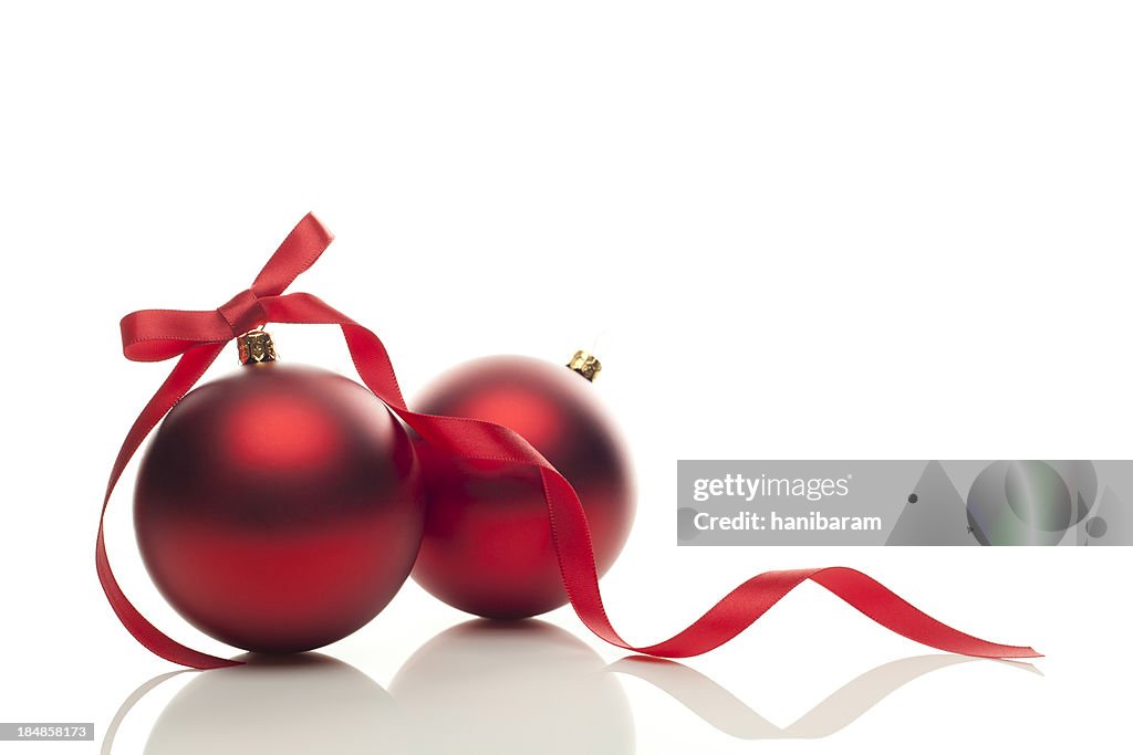 Christmas Ball & Red Ribbon