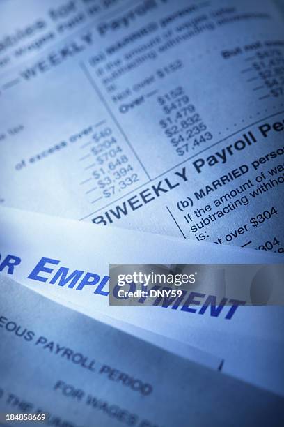 des salaires - bulletin-de-paie photos et images de collection