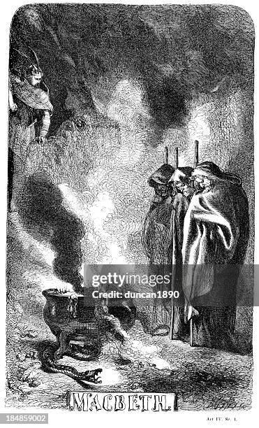 illustrations, cliparts, dessins animés et icônes de macbeth et les sorcières - vêtement traditionnel