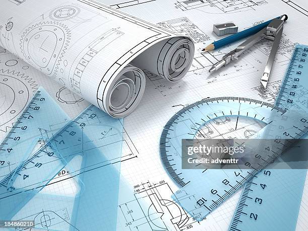 mechanical engineering - mechanical engineering drawing stock pictures, royalty-free photos & images