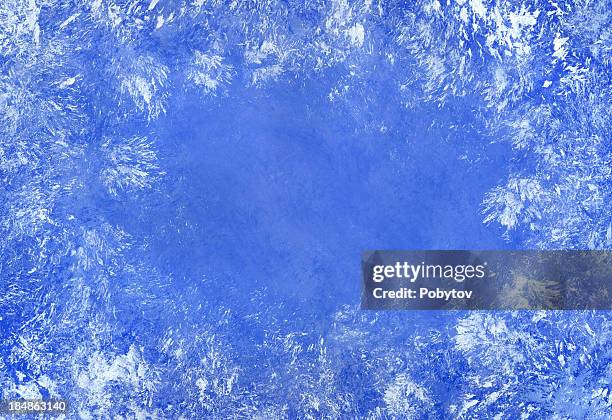frosted blue frame - frost stock illustrations