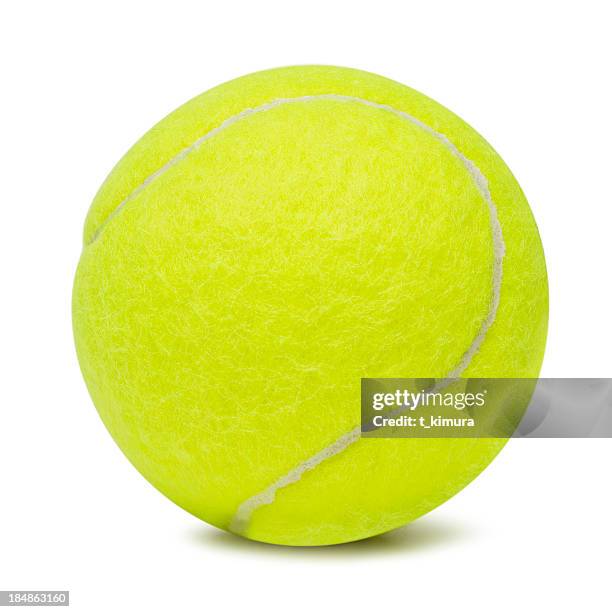 balle de tennis sur un arrière-plan blanc - balle de tennis photos et images de collection