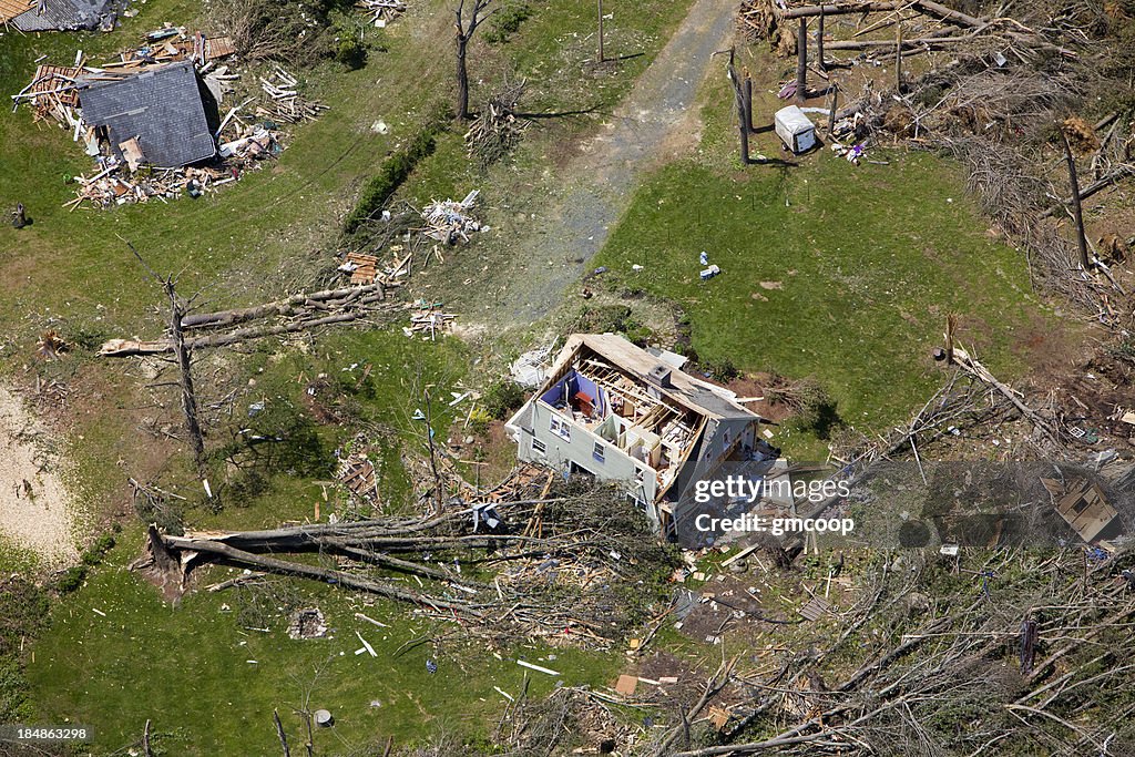 House Getting Destroyed Tornado Damaged House High-Res Stock Photo - Getty Images
