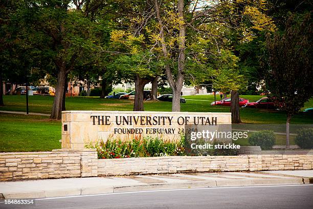 université signalisation, salt lake city, utah, états-unis - utah stock photos et images de collection