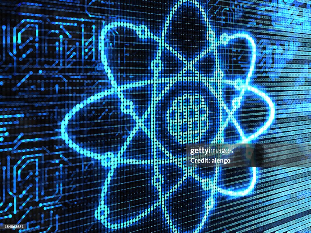 Atomic Core Background Atom Background In Blue With Nucleus Core High-Res Stock Photo - Getty ...