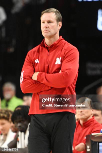 Head coach Fred Hoiberg of the Nebraska Cornhuskers watches action against the Michigan State Spartans in the second half at Pinnacle Bank Arena on...