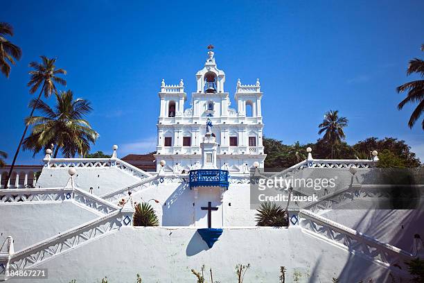 church in panjim - goa stock pictures, royalty-free photos & images