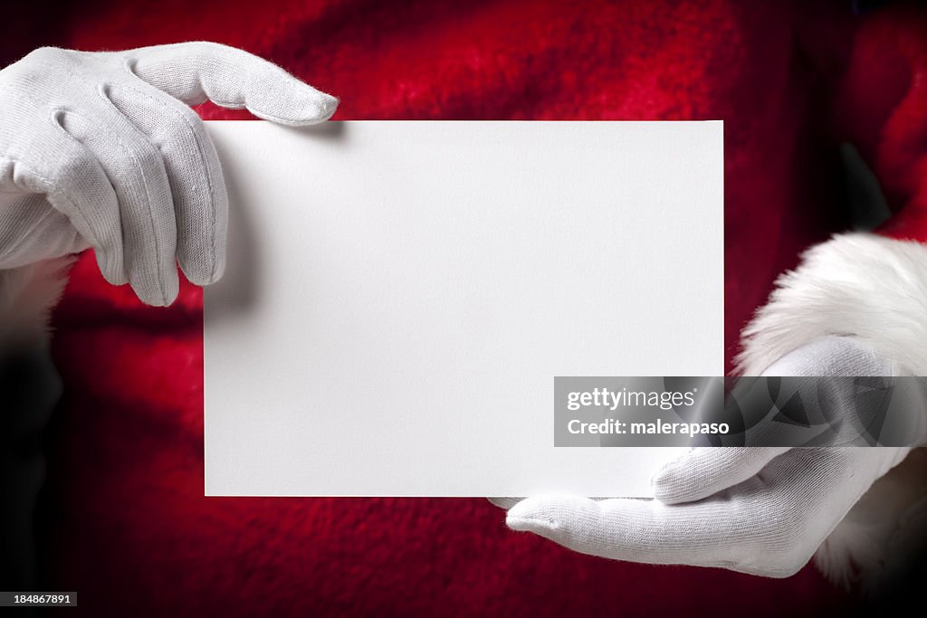 Santa Claus with greeting cards