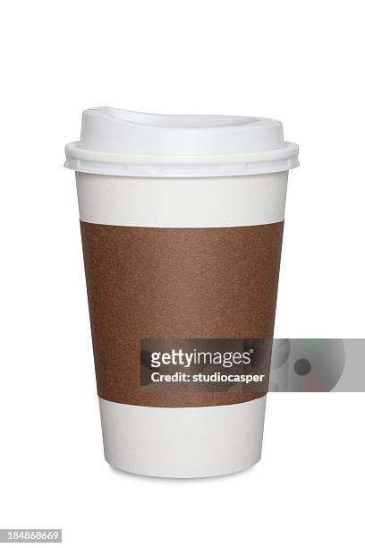 kaffeetasse isoliert - coffee cup takeaway stock-fotos und bilder