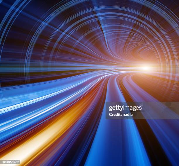 abstract speed motion in tunnel - digital distortion stock pictures, royalty-free photos & images