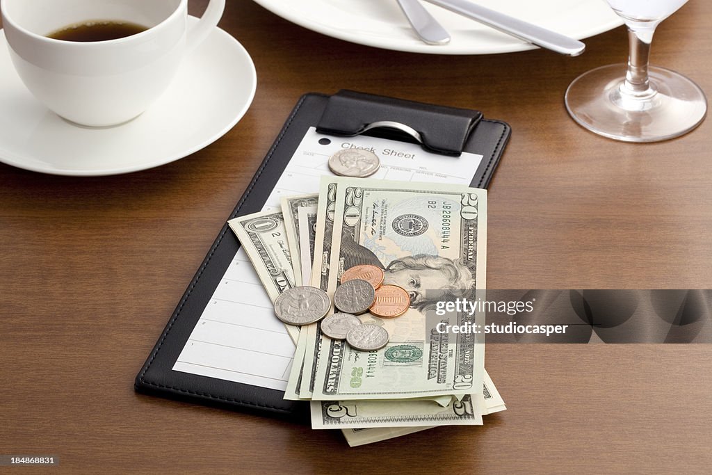 Guest check with Cash and Coin