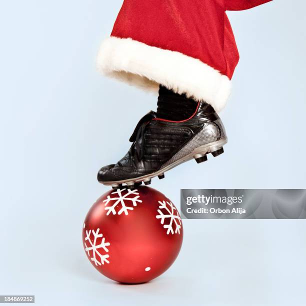 winter sport - christmas and football stock-fotos und bilder