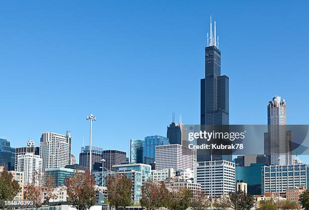 el centro de la ciudad de chicago - willis tower fotografías e imágenes de stock