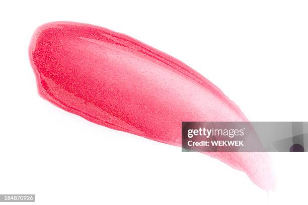 smears of lip gloss - lip balm stock pictures, royalty-free photos & images
