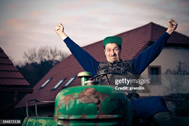 happy smiling farmer - hillbilly stock pictures, royalty-free photos & images