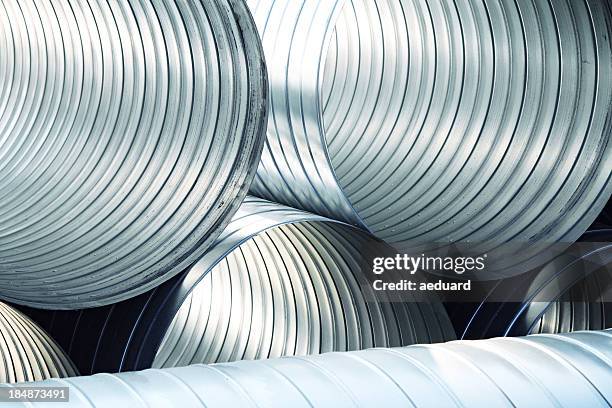 ventilation tubes - corrugated stock pictures, royalty-free photos & images