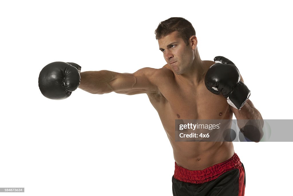 Man in boxing stance