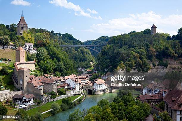 city view of fribourg - fribourg canton stock pictures, royalty-free photos & images