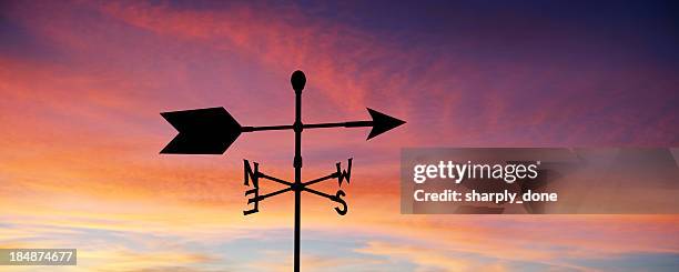 xxl wind vane silhouette - wind direction stock pictures, royalty-free photos & images