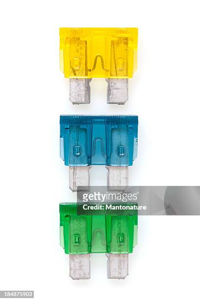colorful fuses on white - fuse stock pictures, royalty-free photos & images