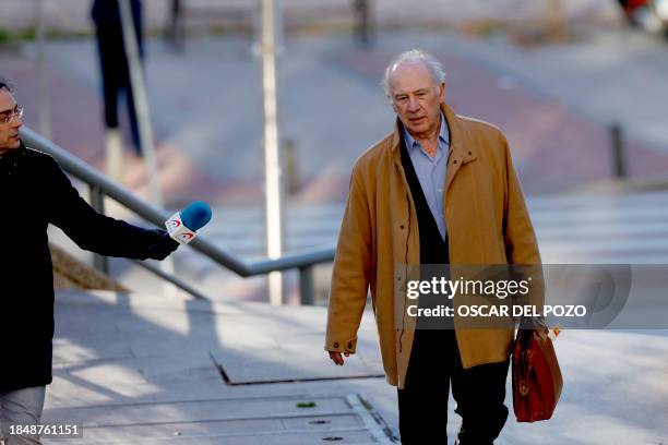 Former IMF chief, former Spanish Economy Minister and former president of Caja Madrid bank Rodrigo Rato, accused of tax evasion and corruption, walks...