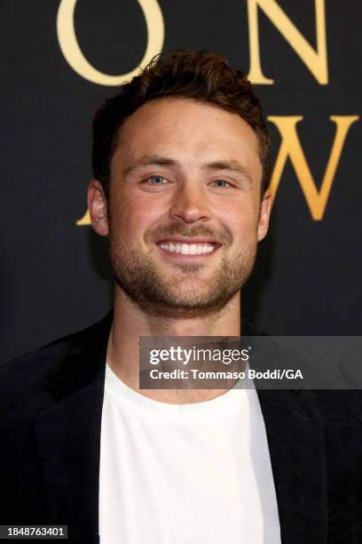 Dylan Efron attends the Los Angeles Premiere Of A24's "The Iron Claw" at DGA Theater Complex on December 11, 2023 in Los Angeles, California.