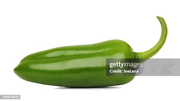 jalapeno pepper on white - jalapeno pepper stock pictures, royalty-free photos & images