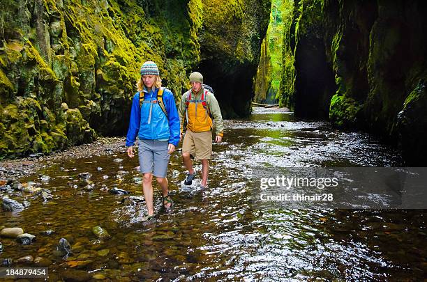 canyon hikers - oneonta gorge bildbanksfoton och bilder