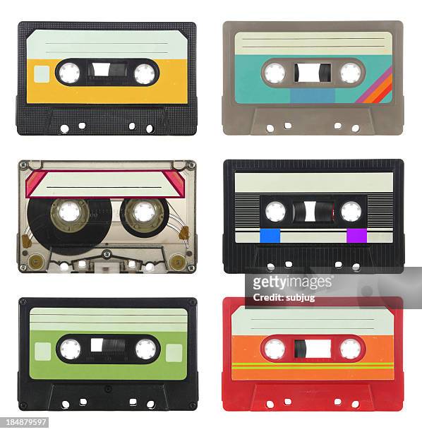 audio cassettes - cassette tape stock pictures, royalty-free photos & images