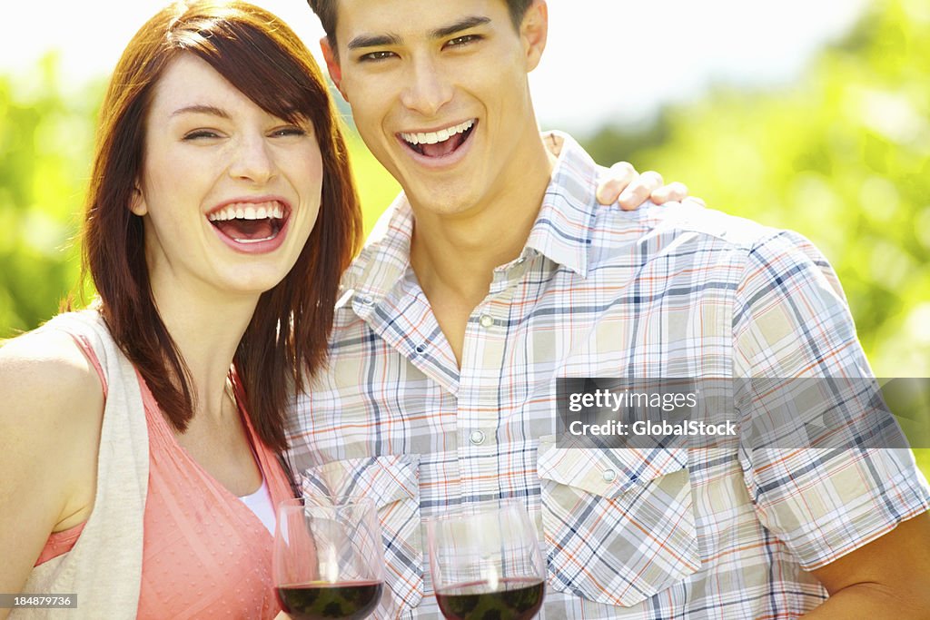 Pretty couple laughing