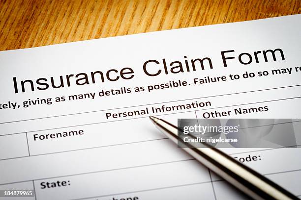 insurance claim form - blankett för försäkringsanspråk bildbanksfoton och bilder