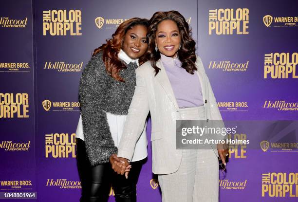 Danielle Brooks and Oprah Winfrey attend THR Presents Live: The Color Purple at Crosby Hotel on December 11, 2023 in New York City.