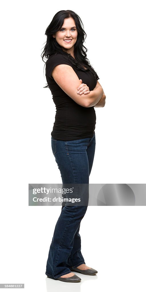 Standing Young Woman With Arms Crossed