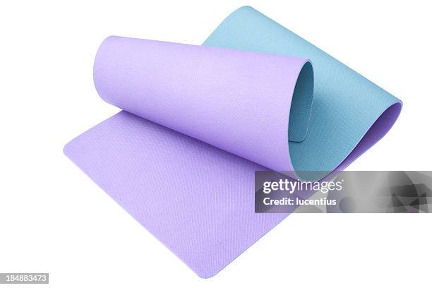 exercise mat - rolled up yoga mat stock pictures, royalty-free photos & images