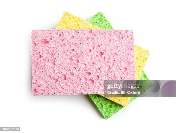 three sponges - bath sponge stock pictures, royalty-free photos & images