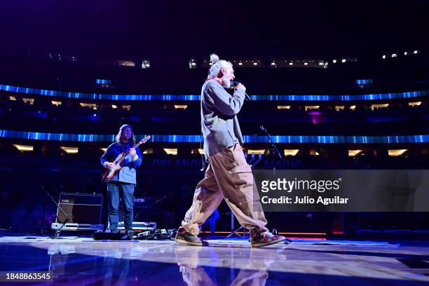 Matisyahu performs at Amway Center during Jewish Heritage night following a game between the Orlando Magic and the Cleveland Cavalierson December 11,...