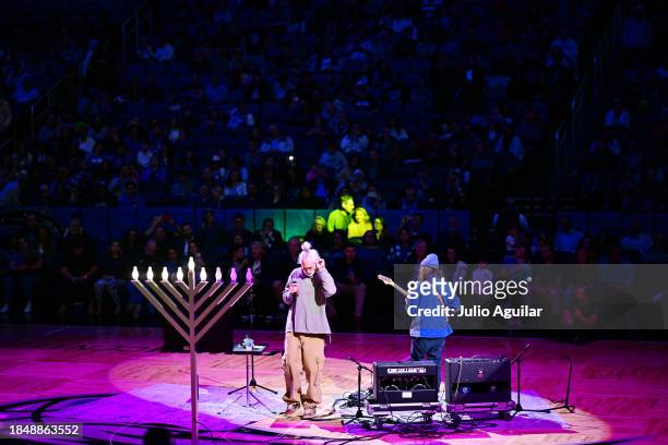 Matisyahu performs at Amway Center during Jewish Heritage night following a game between the Orlando Magic and the Cleveland Cavaliers on December...