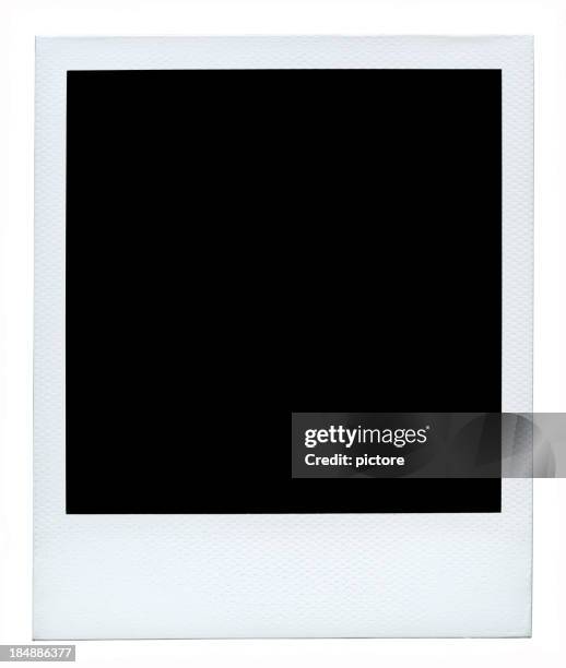 blank photo (authentic polaroid with lots of details) +54 megapixels. - schilderijlijst stockfoto's en -beelden