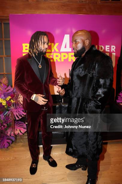 Derrick Hayes and Jeezy attend the Black Enterprise Celebrates 40 Under 40 Class Of 2023 at Altman Building on December 10, 2023 in New York City.